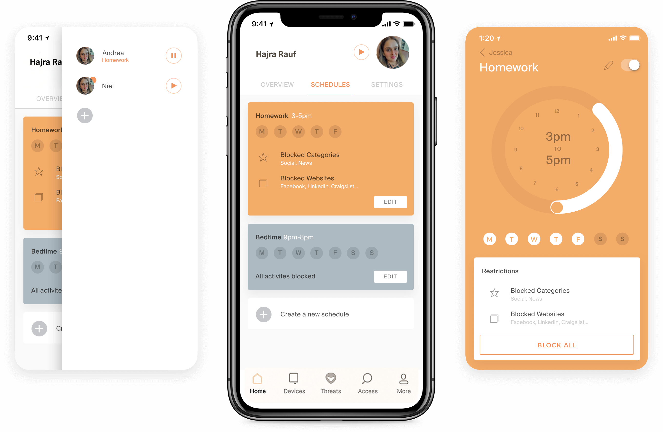 NOVA parental controls UI